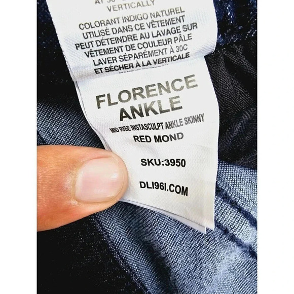 DL1961 Size 33X28 Women's Florence Ankle Mid Rise Instasculpt Skinny Blue Jeans - Picture 13 of 13